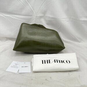 The Attico 8:30PM Leather Clutch Military Green